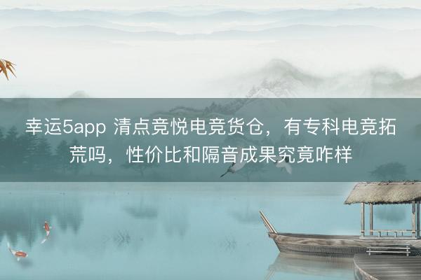 幸运5app 清点竞悦电竞货仓，有专科电竞拓荒吗，性价比和隔音成果究竟咋样