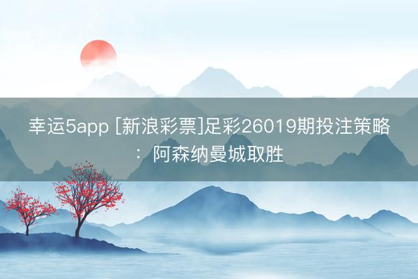 幸运5app [新浪彩票]足彩26019期投注策略：阿森纳曼城取胜