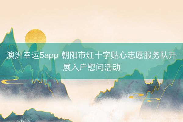 澳洲幸运5app 朝阳市红十字贴心志愿服务队开展入户慰问活动