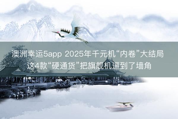 澳洲幸运5app 2025年千元机“内卷”大结局 这4款“硬通货”把旗舰机逼到了墙角