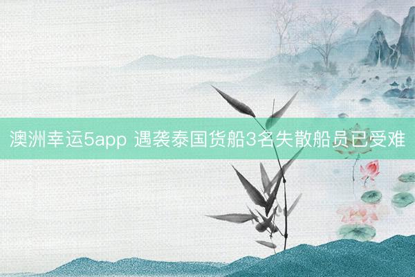 澳洲幸运5app 遇袭泰国货船3名失散船员已受难