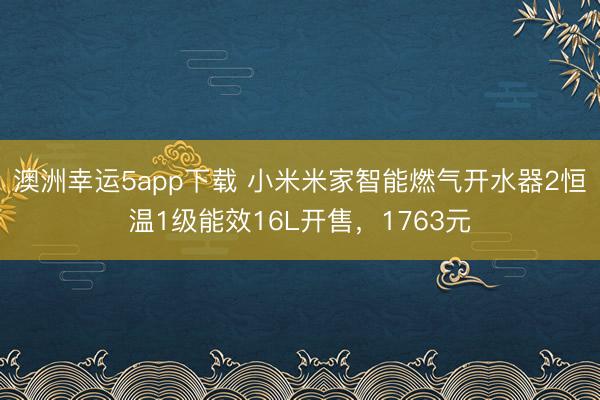 澳洲幸运5app下载 小米米家智能燃气开水器2恒温1级能效16L开售，1763元