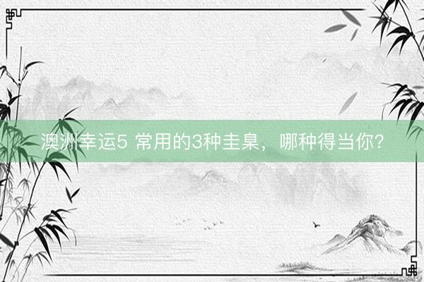 澳洲幸运5 常用的3种圭臬，哪种得当你？