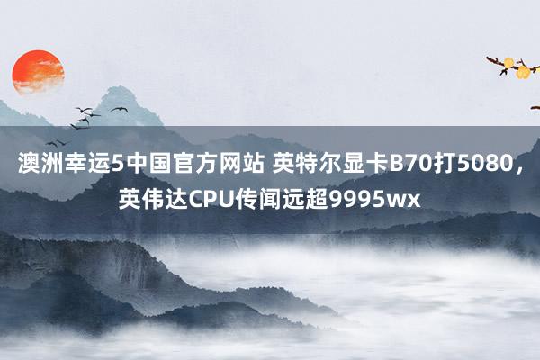 澳洲幸运5中国官方网站 英特尔显卡B70打5080,英伟达CPU传闻远超9995wx