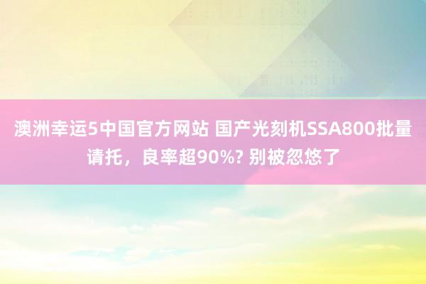 澳洲幸运5中国官方网站 国产光刻机SSA800批量请托，良率超90%? 别被忽悠了