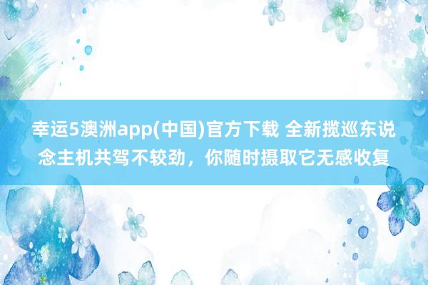 幸运5澳洲app(中国)官方下载 全新揽巡东说念主机共驾不较劲,你随时摄取它无感收复