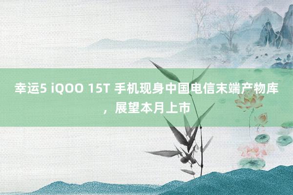 幸运5 iQOO 15T 手机现身中国电信末端产物库,展望本月上市