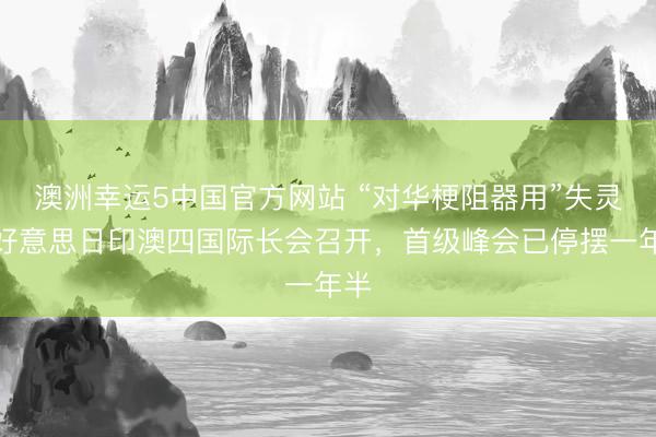 澳洲幸运5中国官方网站 “对华梗阻器用”失灵?好意思日印澳四国际长会召开,首级峰会已停摆一年半
